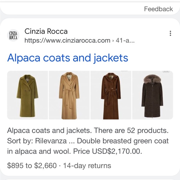 Cinzia Rocca pressed llama full length coat - Picture 3 of 15